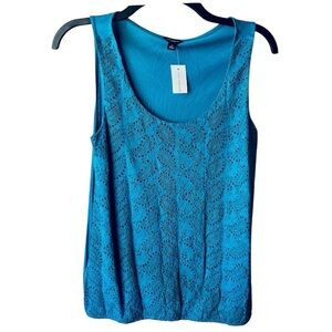 Ann Taylor Teal Eyelet Tank Top, NWT, S